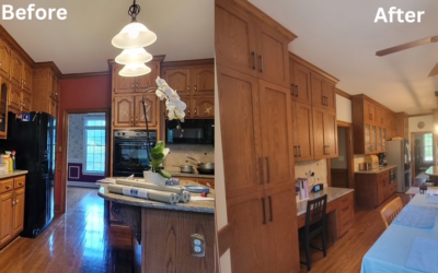 Stain cabinets in Charlotte NC to Hide Kitchen Wear
